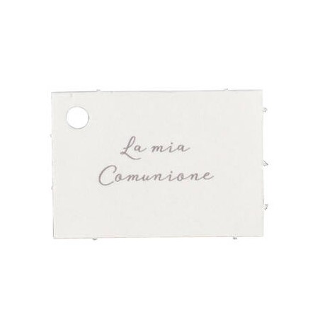 BIGLIETTI BOMBONIERA C/FORO 5x3,4cm COMUIONE TORTORA 32pz