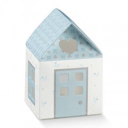 SCATOLA CASETTA 5,5x5,5x8cm BLOOM AZZURRO 10pz