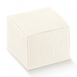 SCATOLA PIEGHEVOLE 7x7x7cm SETA BIANCO 10pz
