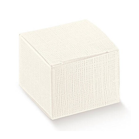 SCATOLA PIEGHEVOLE 7x7x7cm SETA BIANCO 10pz