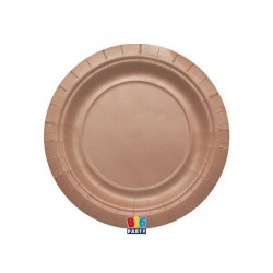 PIATTI DESSERT ECOLOR BIODEGRADABILI 18cm ROSEGOLD MATT 25pz