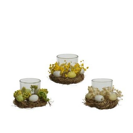 PORTACANDELE PASQUALE ø10cm COLORI ASS.TI 1pz