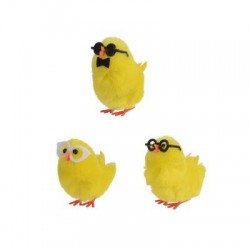 PULCINI IN CINIGLIA CON OCCIHIALI 4cm 3pz