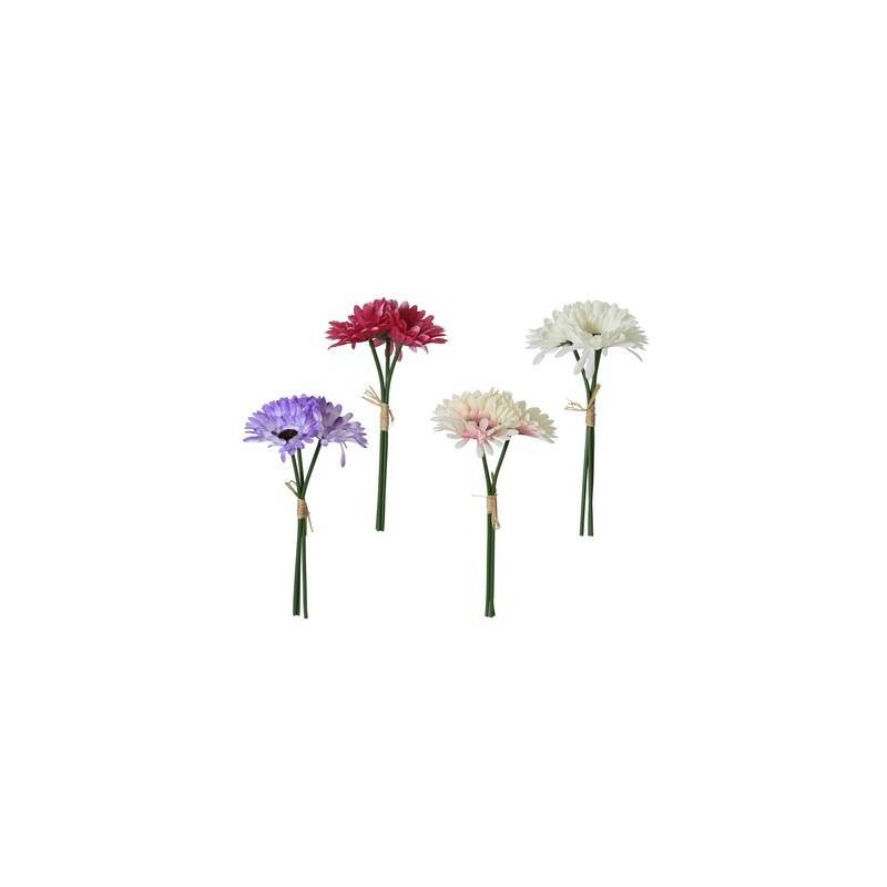 GERBERA SU STELO 26cm 3pz COLORI ASS.TI