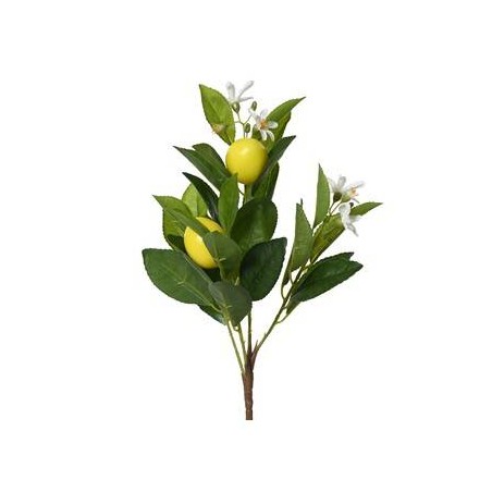 RAMO DI LIMONE C/FIORI E FOGLIE 58cm