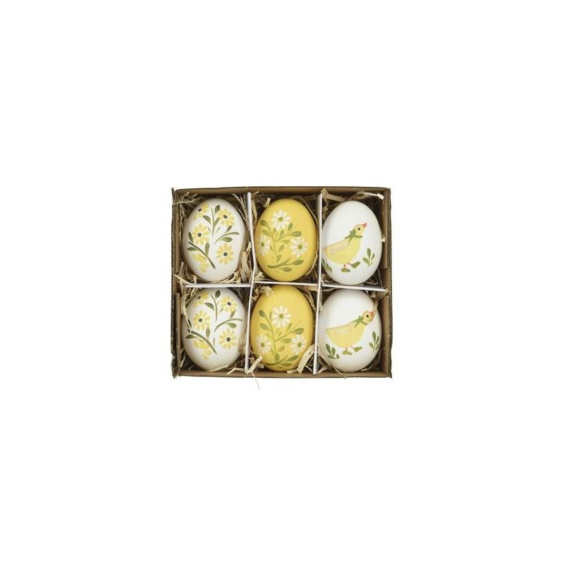 UOVA DI GALLINA DECORATA 6pz