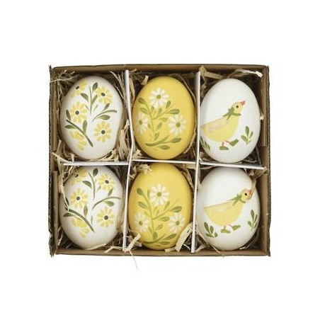 UOVA DI GALLINA DECORATA 6pz
