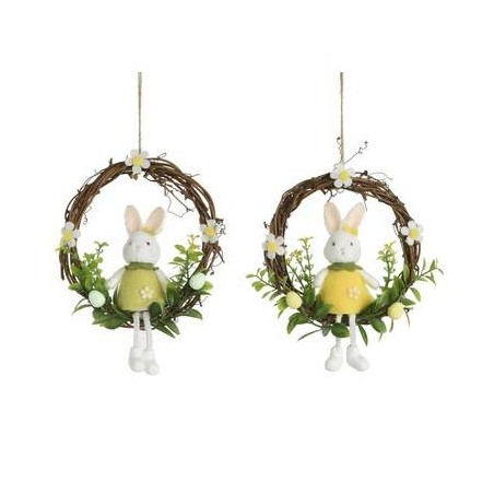 GHIRLANDA CON CONIGLIETTA 16x22cm