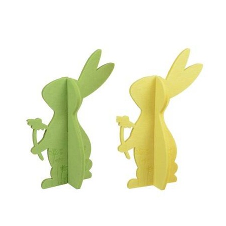 CONIGLIO IN FELTRO C/STAMPA FLOREALE H.60cm 2COLORIASS.TI 1pz