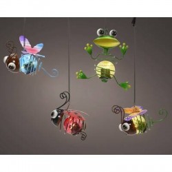 LAMPADA SOLARE DA APPENDERE IN METALLO 11cm ASS.TI 1pz