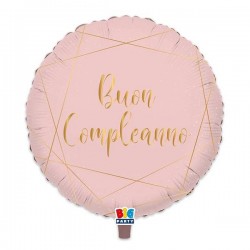 PALLONE MYLAR 18 45cm BUON COMPLEANNO ROSE