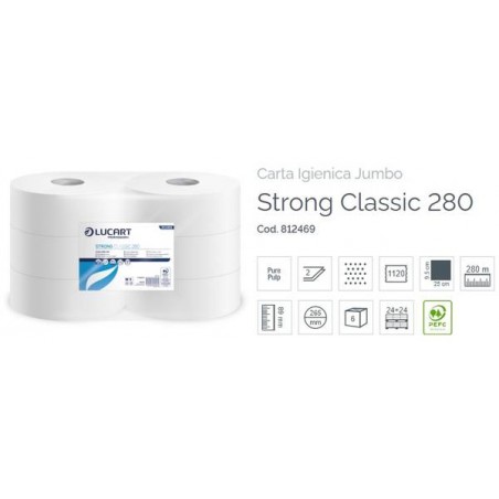 IGIENICA MAXI JUMBO STRONG LUCART D.V. 280mt 6 ROTOLI