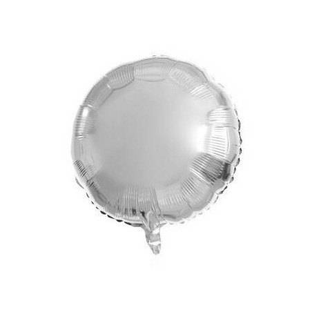 PALLONE MYLAR TONDO 18 45cm ARGENTO METAL