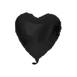 PALLONE MYLAR CUORE 18 45cm NERO MAT