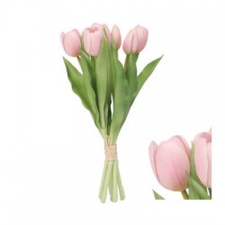 BOUQUET TULIP 7 TULIPANI ROSA LIGHT 31cm