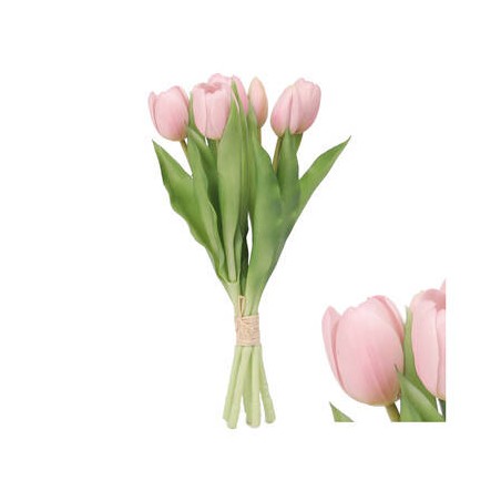 BOUQUET TULIP 7 TULIPANI ROSA LIGHT 31cm