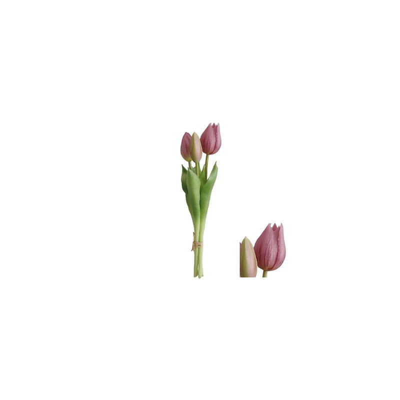 MAZZO DI TULIPANI 25cm ROSA 3pz