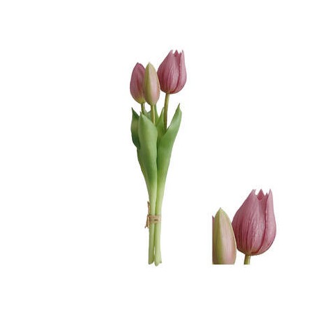 MAZZO DI TULIPANI 25cm ROSA 3pz