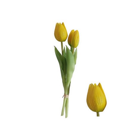 MAZZO DI TULIPANI 25cm GIALLO 3pz