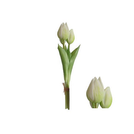 MAZZO DI TULIPANI 25cm BIANCO 3pz