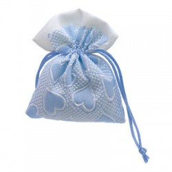 SACCHETTO C/CUORE 9x11ccm AZZURRO 12pz