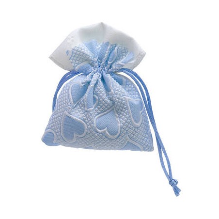 SACCHETTO C/CUORE 9x11ccm AZZURRO 12pz