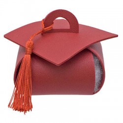 SCATOLA SEMILPELLE TOCCO LAUREA 9x9x6cm ROSSO 12pz
