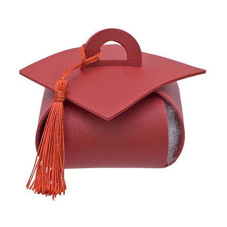 SCATOLA SEMILPELLE TOCCO LAUREA 9x9x6cm ROSSO 12pz