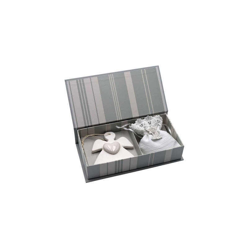 SCATOLA C/ SACCHETTO BIANCO E ANGIOLETTO 1pz