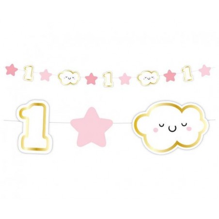 FESTONE 1° COMPLEANNO 120cm ROSA