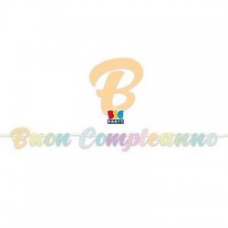 FESTONE ITALIC BUON COMPLEANNO SOFT RAINBOW cm25x6mt