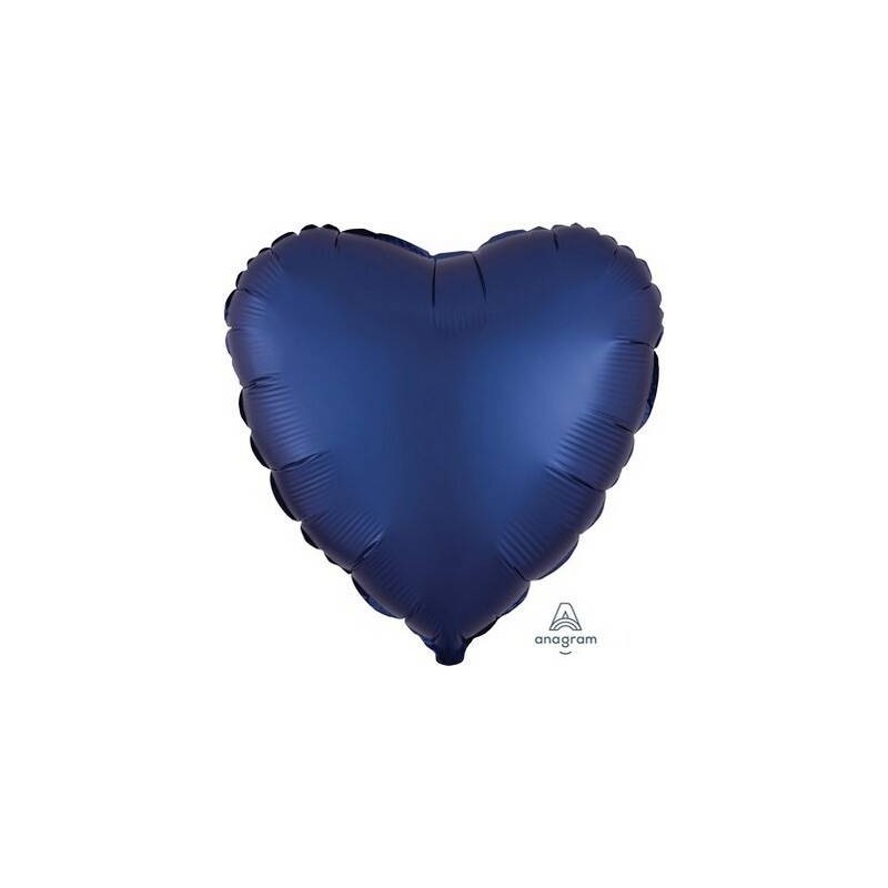PALLONE MYLAR CUORE 17 42cm SATIN BLU NAVY