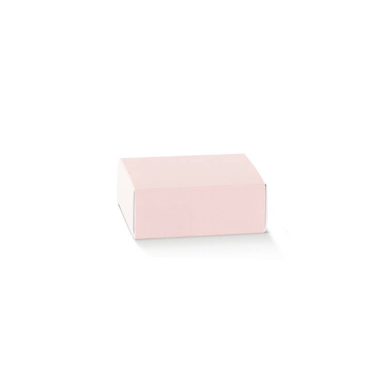 SCATOLA CASSETTO QUADRETTO FIBRA ROSA 6x5x3cm + DIVISORIO BIANCO 10pz