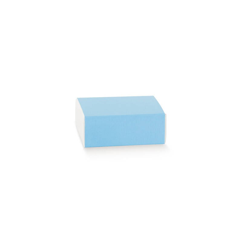 SCATOLA CASSETTO QUADRETTO FIBRA AZZURRO 6x5x3cm + DIVISORIO BIANCO 10pz