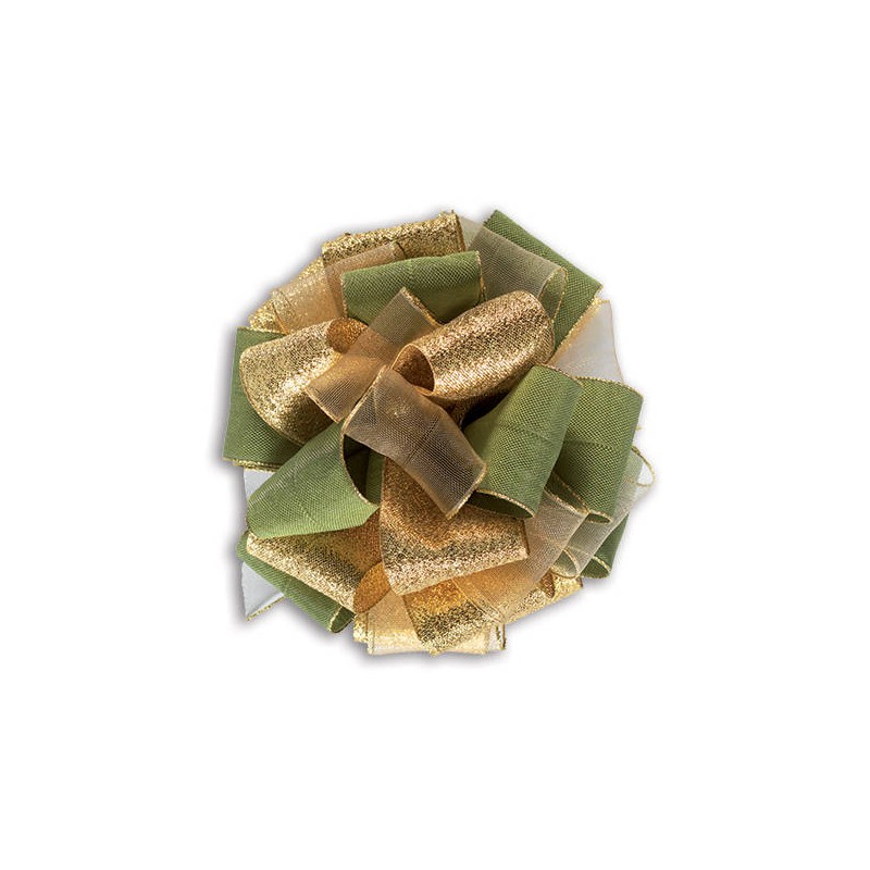 NASTRO TESSUTO MULTIPETALO C/TIRANTE 352 mm40x15mt 11-ORO/VERDE