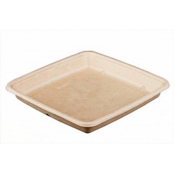 VASCHETTA POLPA QUADRATA 23x23x3cm 1000ml BIO COMPOSTABILE 75pz