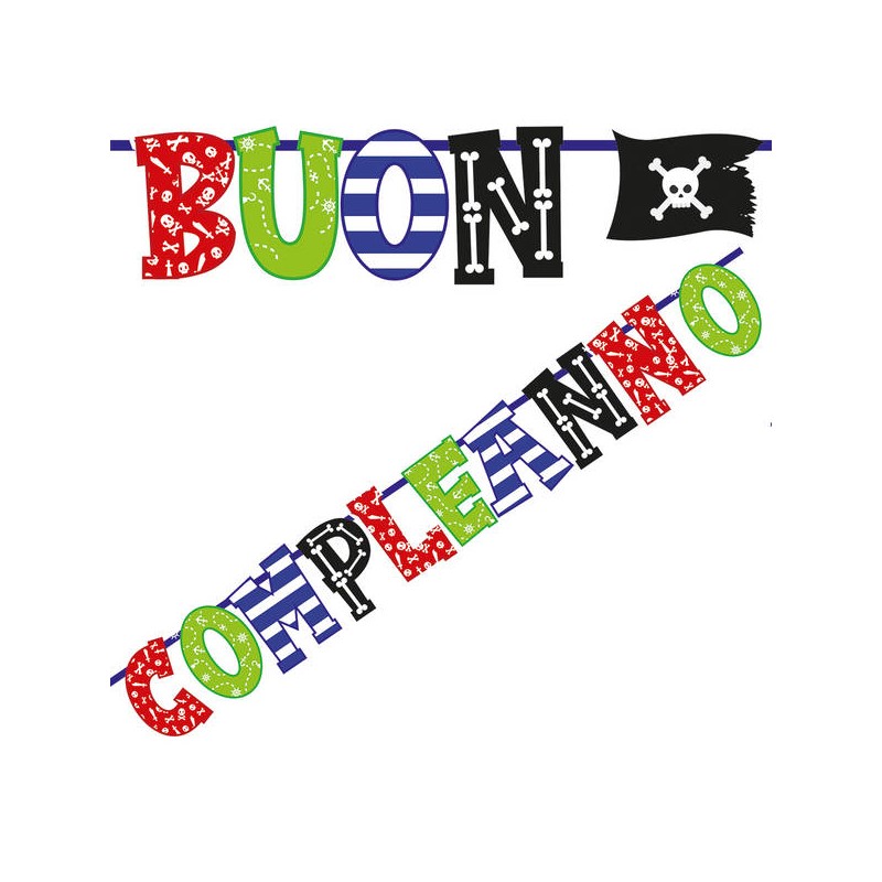 FESTONE BUON COMPLEANNO PIRATES 2,3mt