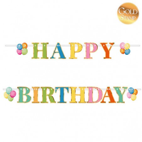 FESTONE SET HAPPY BIRTHDAY MULTICOLOR 100cm 130cm
