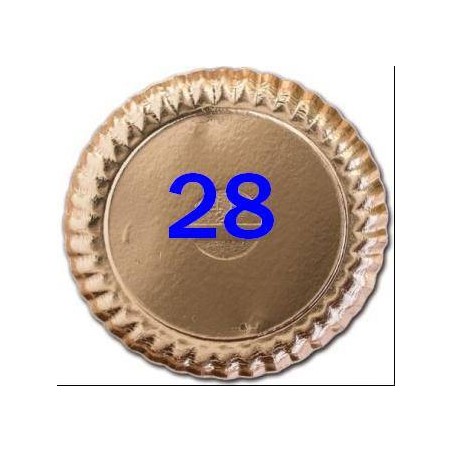 VASSOIO CARTONE ORO TONDO ø28 3 PEZZI