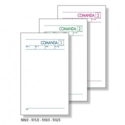 BLOCCO COMANDE 165x98mm 3COPIE 25fg BM 512/3