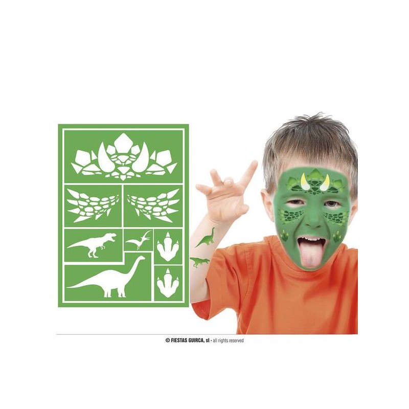 STENCIL PER TRUCCO BAMBINO 14x20cm DINOSAURO