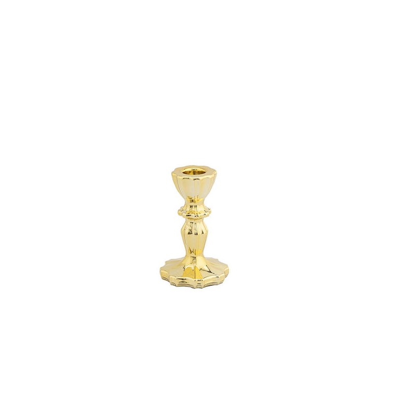 CANDELABRO IN VETRO ø7cm H.10,7cm ORO