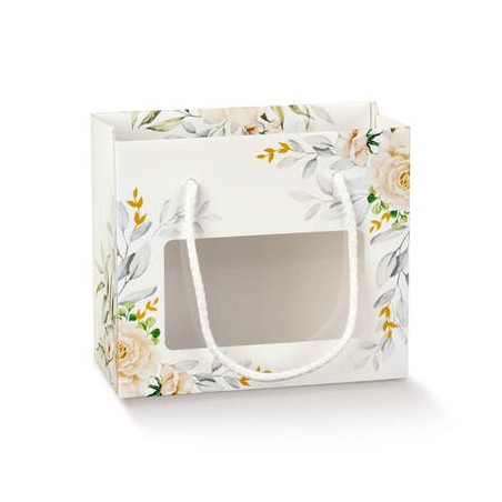 SHOPPER IN CARTA C/CORDINI E FINESTRA 16x8x14cm BOTANIC