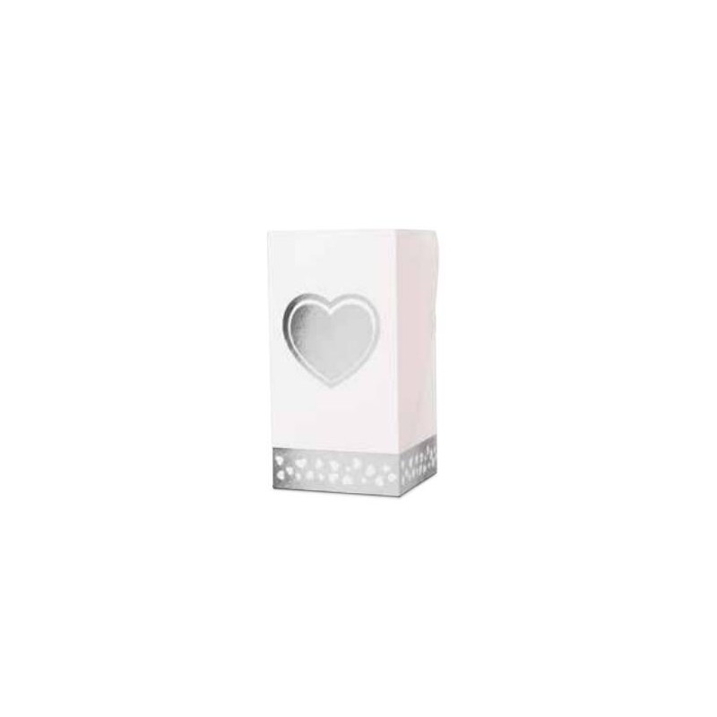 SCATOLA MON PETIT COEUR 4x4x8,5cm ARGENTO 10pz