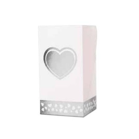 SCATOLA MON PETIT COEUR 4x4x8,5cm ARGENTO 10pz
