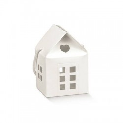 SCATOLA CASETTA C/CORDINI 12x12x11cm FIBRA BIANCO 10pz