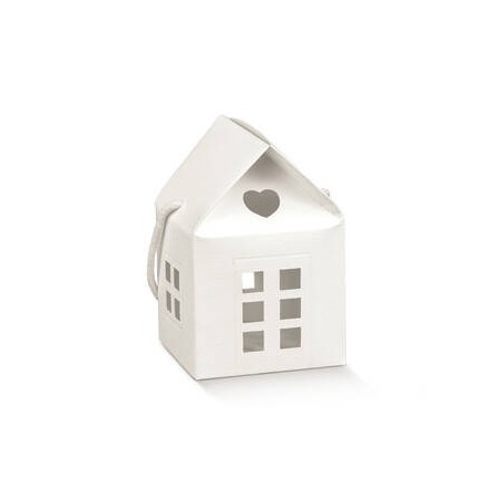 SCATOLA CASETTA C/CORDINI 12x12x11cm FIBRA BIANCO 10pz