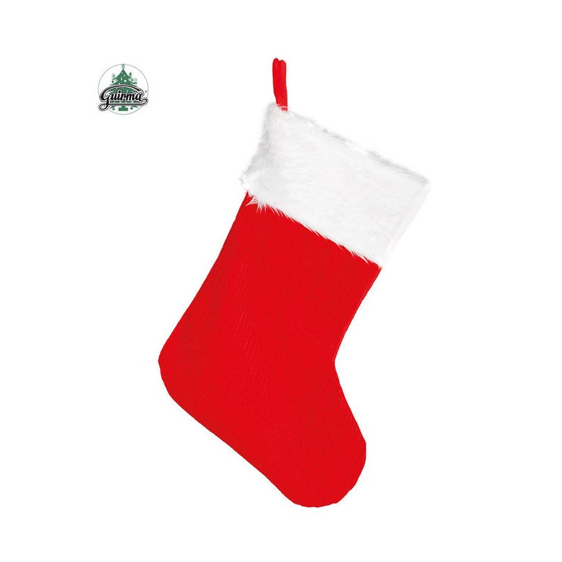 CALZA NATALE ROSSA E BIANCA 45cm