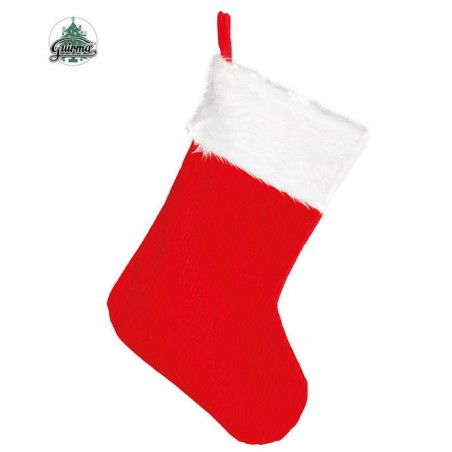 CALZA NATALE ROSSA E BIANCA 45cm