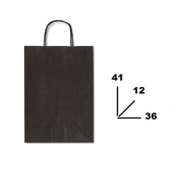 BORSA CARTA COLOR MIS.36+12x41cm NERO 798